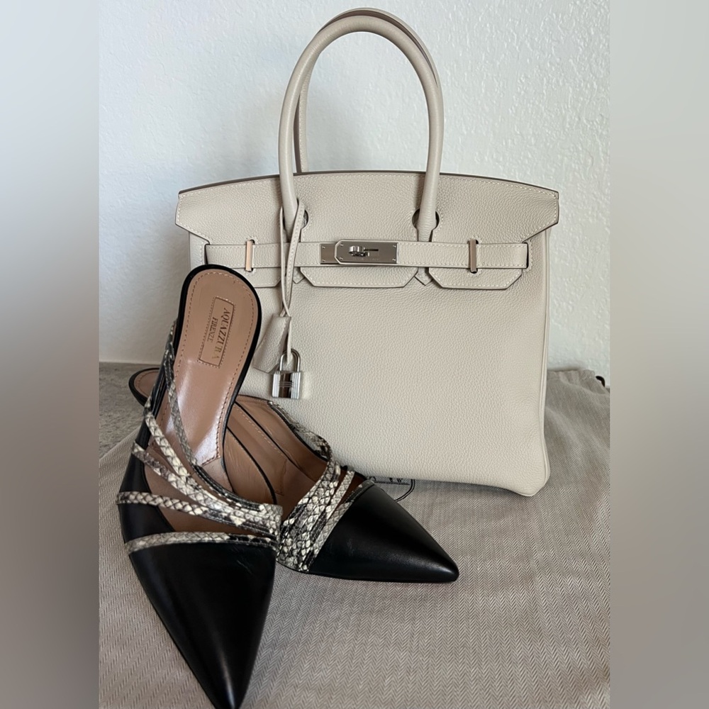 Hermes Birkin 30 Accessories Inspiration and Color Comparison Craie and Mushroom - Picture 4 of 6